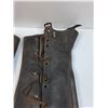 Image 2 : Pair of 14" WW1 Leather Leg Gaiters
