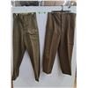 Image 1 : (2) Pattern 37 Officer Wool Dress Pants: Size 10 & Size 38 x 29