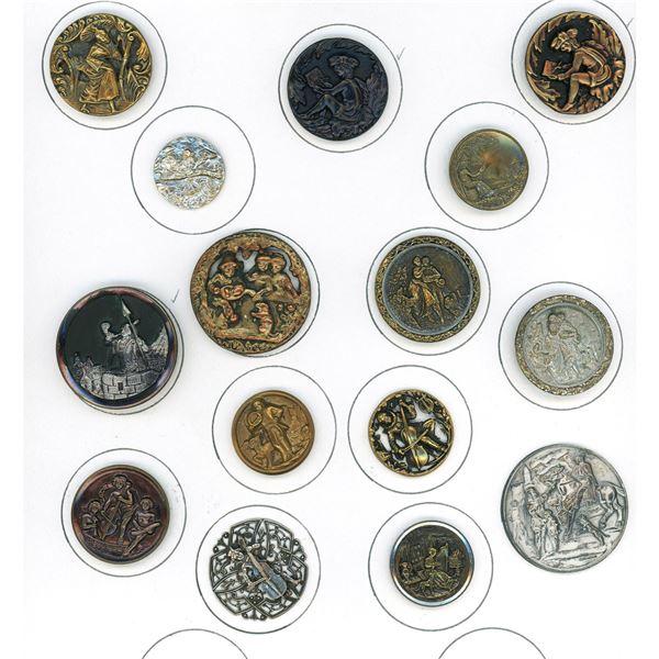A partial card of division 1 assorted figural buttons