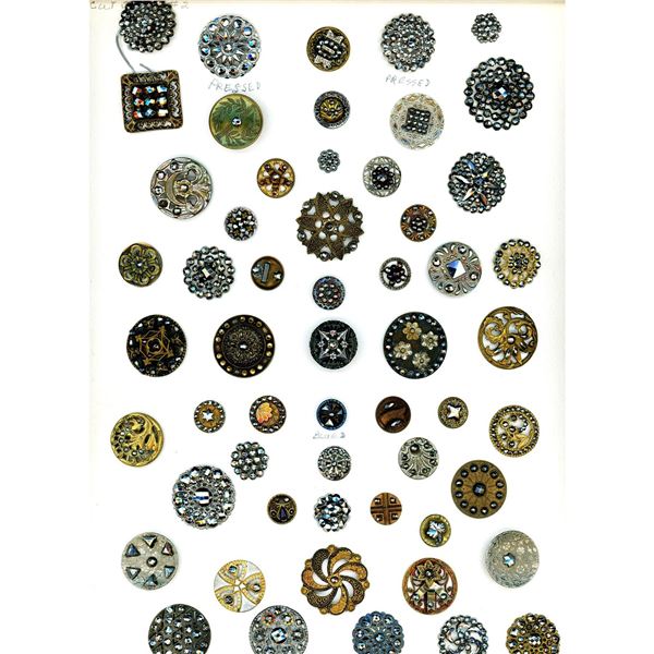 A card of division one steel and cut steel OME buttons