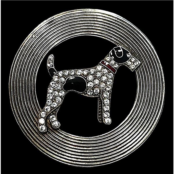 A division three French White Dog button