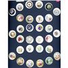 A card of division one assorted ceramic stud buttons