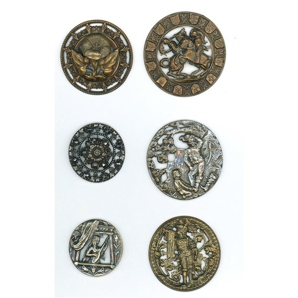 A small card of division one pictorial buttons