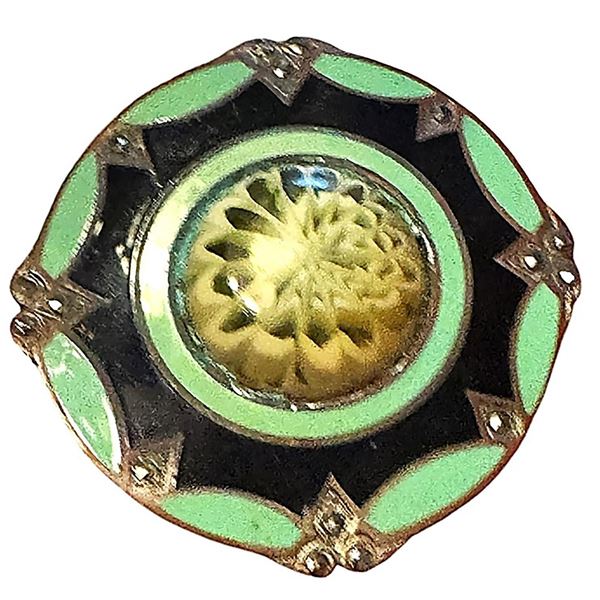 A division one enamel and Marcasite button