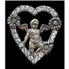 Image 1 : A division one silver cupid heart button