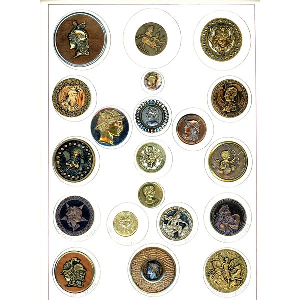 A card of division one assorted picture buttons