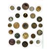 Image 1 : A full card of assorted metal pictorial buttons