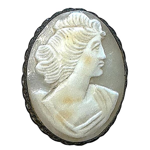 A division one carved cameo head button