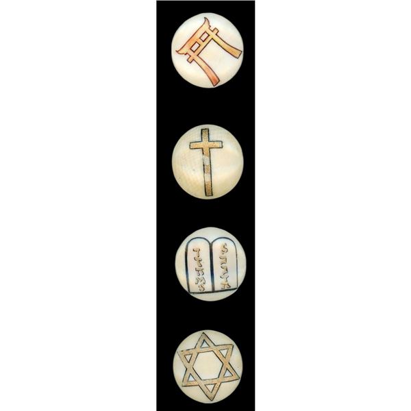 A small card of division three natural material buttons