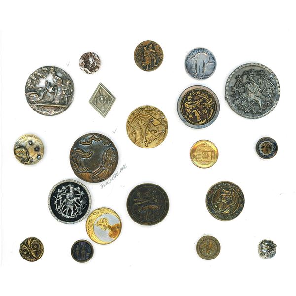 A partial card of division one pictorial buttons