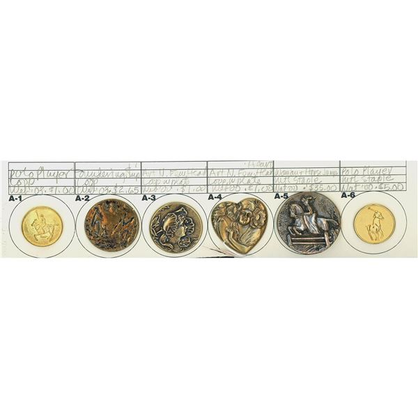 A partial card of division 1 & 3 Metal buttons