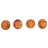 Image 1 : A small card of division three carved Boxwood Buttons