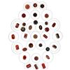Image 1 : A card of division one RUBY red glass buttons