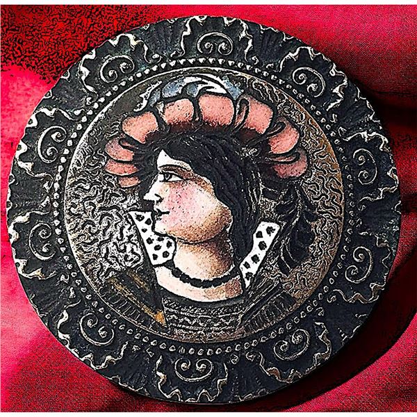 A division one pictorial enamel button