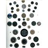 Image 1 : A card of assorted division one black glass buttons