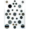 Image 1 : A full card of division one black glass buttons