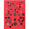 Image 1 : 2 Cards of division one black glass buttons