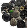 Image 2 : A heavy bag lot of assorted black glass buttons