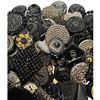 Image 3 : A heavy bag lot of assorted black glass buttons