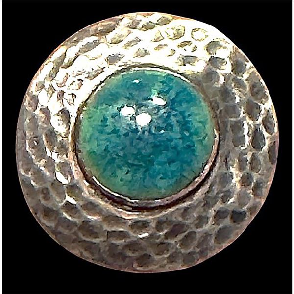 A division one Ruskin pottery in metal button.