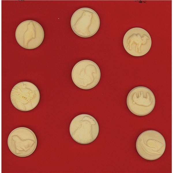 A card of division three assorted animal buttons