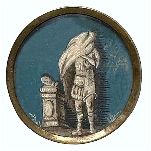 A division one hand painted scene under glass