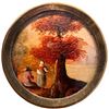 Image 1 : A division one hand painted scene under glass button