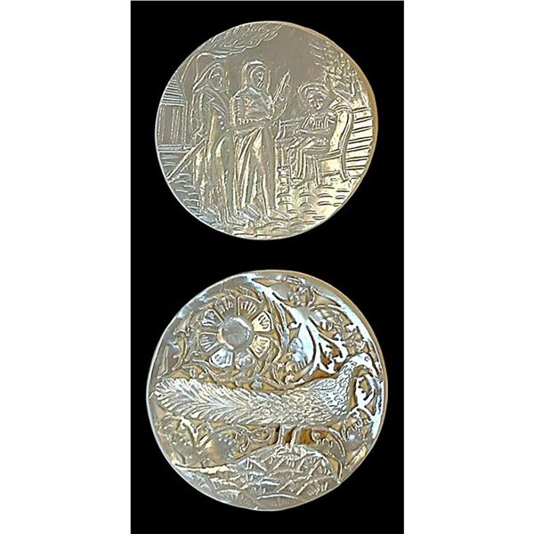A small card of division three pictorial pearl buttons