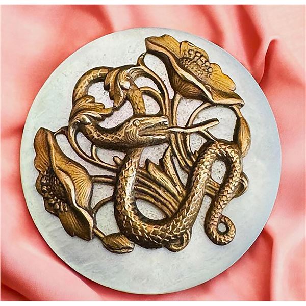 A division one brass and pearl pictorial button