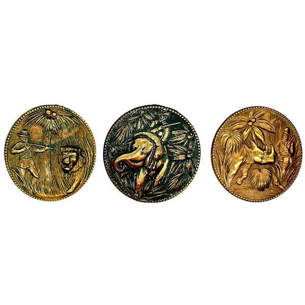 A set of division one brass pictorial buttons