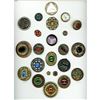 Image 1 : A card of division 1 & 3 glass in metal buttons