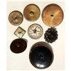 Image 5 : A small card of division 1 & 3 glass in metal buttons
