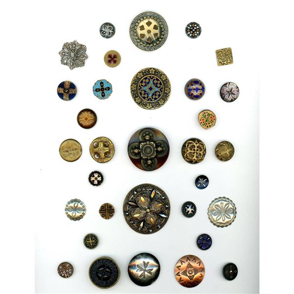 A card of division 1 and 3 pattern buttons