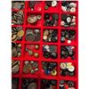 Image 3 : A Riker tray of assorted material buttons