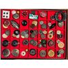 Image 1 : A Riker tray of assorted material buttons