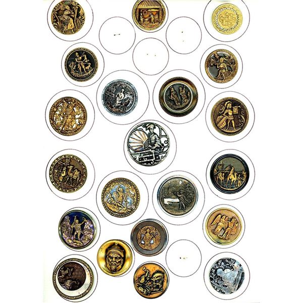 A card of division one assorted picture buttons