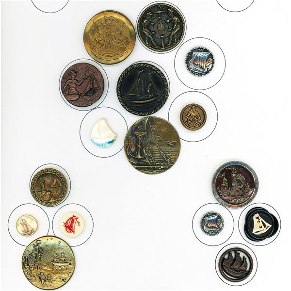 A partial card of Division 1 & 3 Sailing style buttons