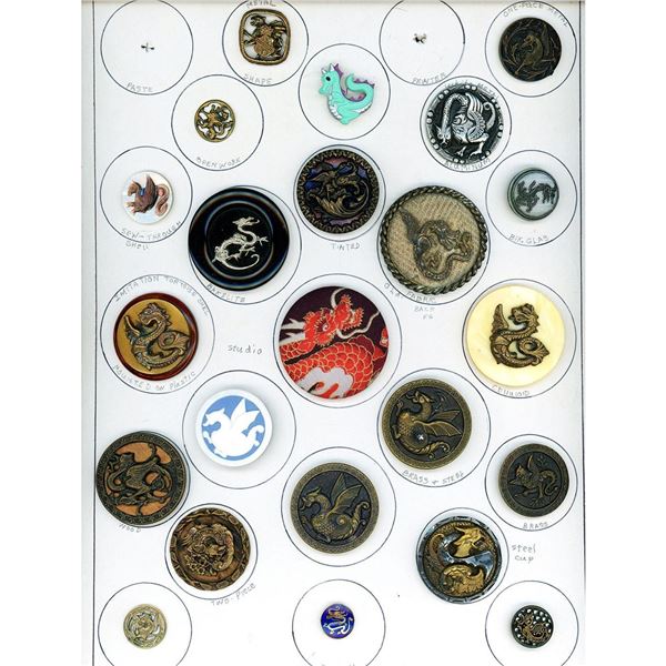 A card of division 1 & 3 fabulous animal buttons