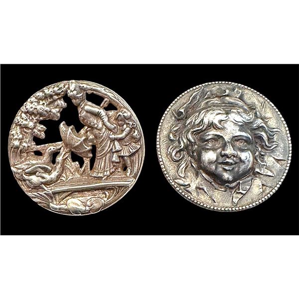 A small card of division one pictorial buttons