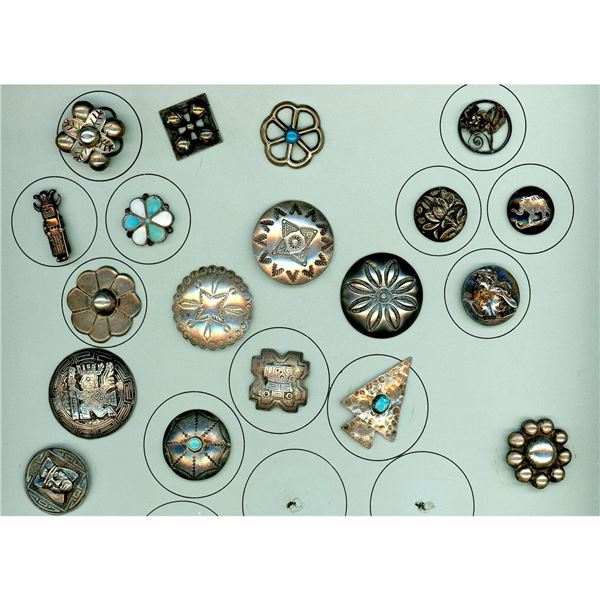 A partial card of assorted div 1 & 3 Silver Buttons