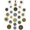Image 1 : A full card of assorted metal & steel buttons