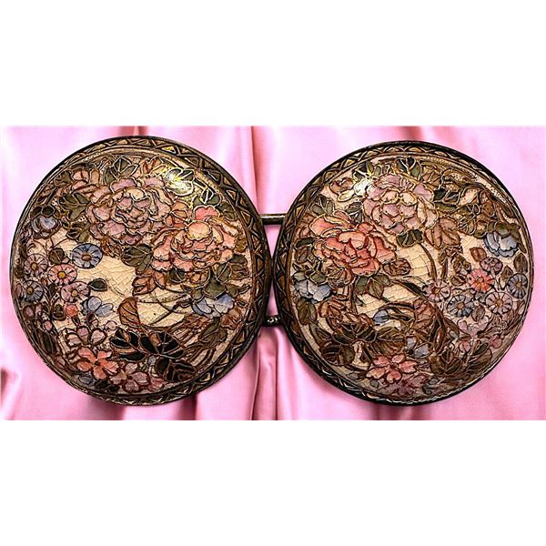 A division one two piece Japanese pottery buckle.