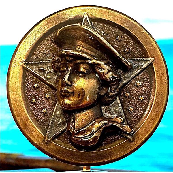 A division one pictorial brass button