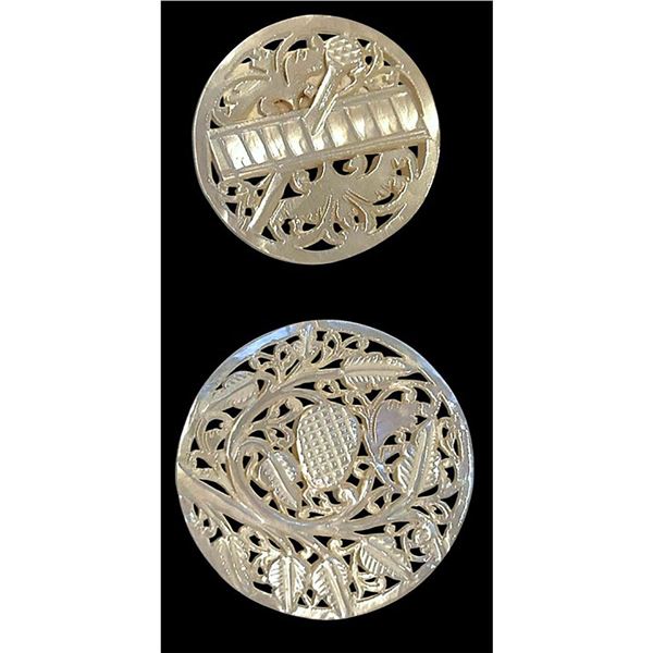 A small card of division three pictorial pearl buttons