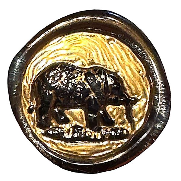 A division three English glass pictorial button