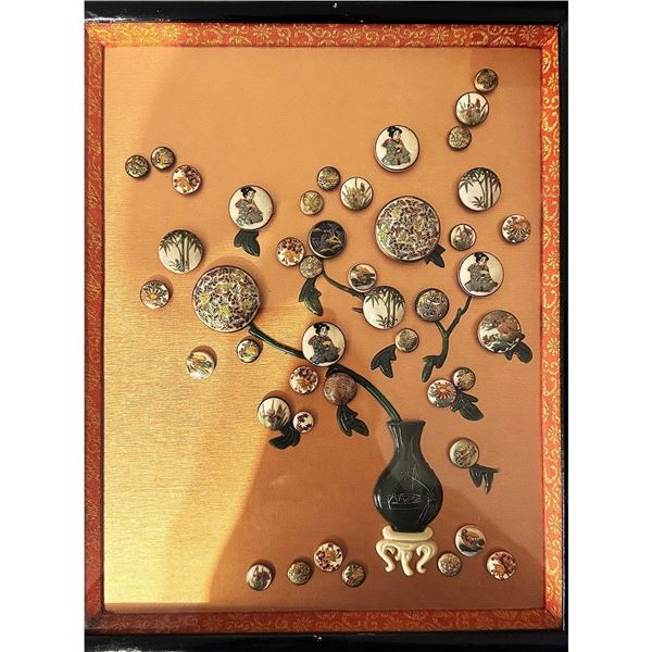 A full tray of division 1 & 3 Earthenware buttons