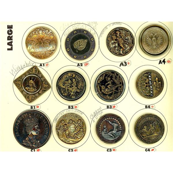 A partial card of division 1 & 3 pictorial buttons