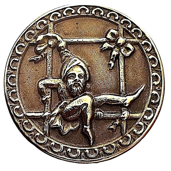 A division one Rare brass pictorial button