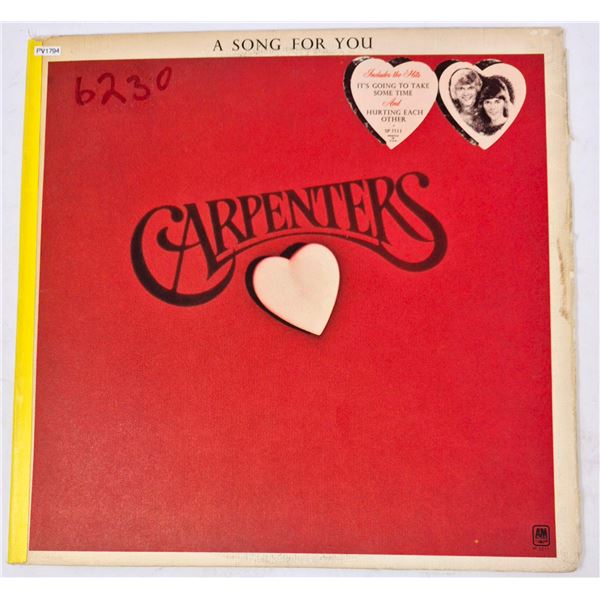Carpenters “A Song for You” LP – A&M SP-3511 Soft Rock Classic