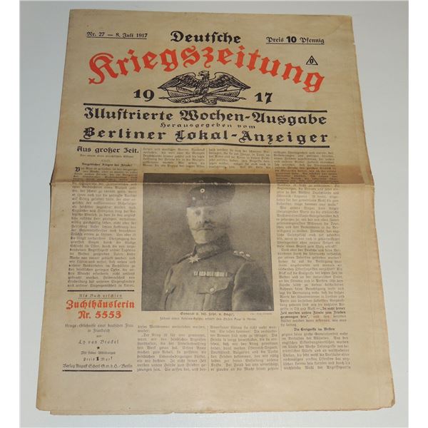 #8 WW1 GERMAN PROPAGANDA NEWSPAPER JULY 8 1917